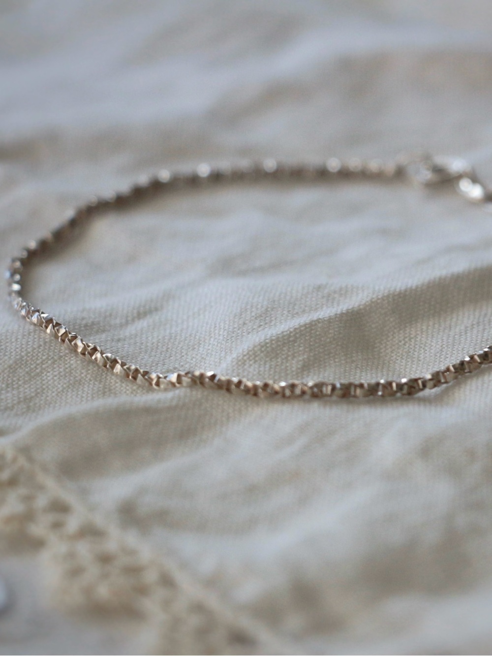 Italian Sterling Silver Venetian Box Chain Bracelet